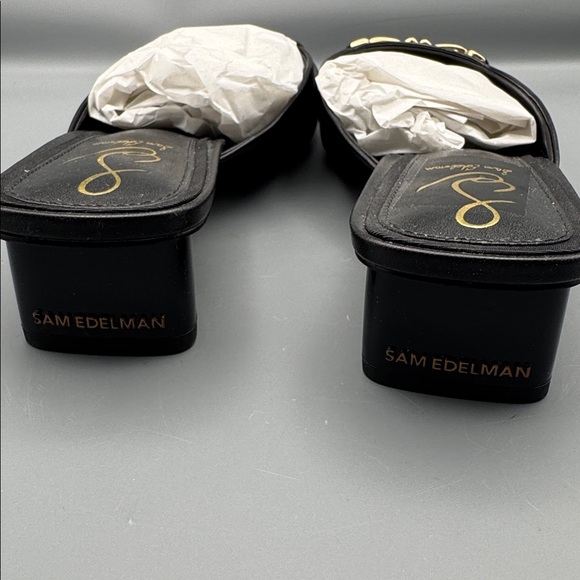 Sam Edelman Black Mules with Gold Accent - Picture 3 of 4